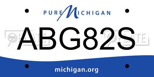 ABG82S Michigan License Plate