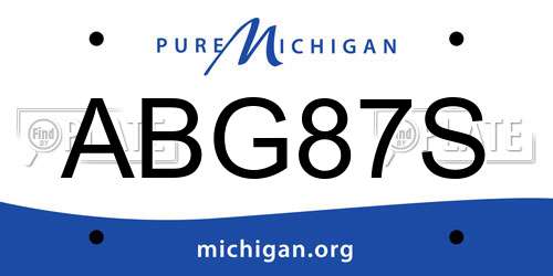ABG87S Michigan License Plate