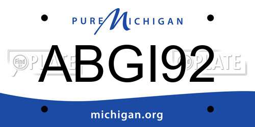 ABGI92 Michigan License Plate