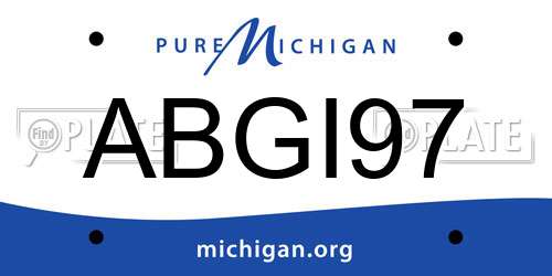 ABGI97 Michigan License Plate