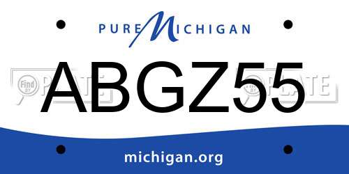 ABGZ55 Michigan License Plate