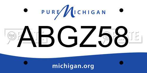 ABGZ58 Michigan License Plate