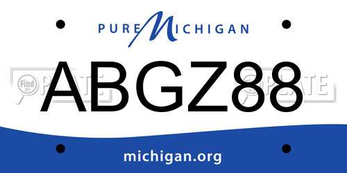 ABGZ88 Michigan License Plate