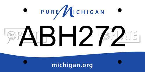 ABH272 Michigan License Plate
