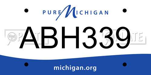 ABH339 Michigan License Plate