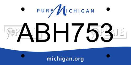 ABH753 Michigan License Plate