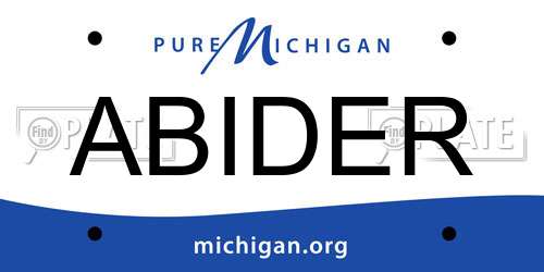 ABIDER Michigan License Plate