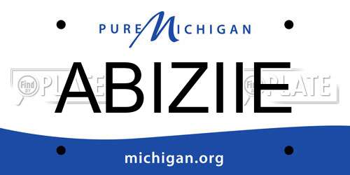 ABIZIIE Michigan License Plate