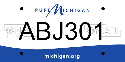 ABJ301 Michigan License Plate