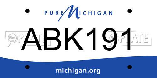 ABK191 Michigan License Plate
