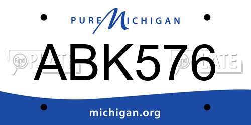ABK576 Michigan License Plate