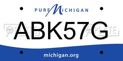 ABK57G Michigan License Plate