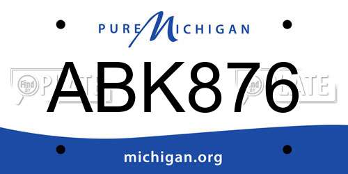 ABK876 Michigan License Plate
