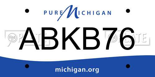 ABKB76 Michigan License Plate