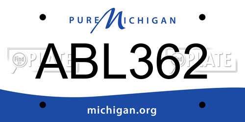 ABL362 Michigan License Plate