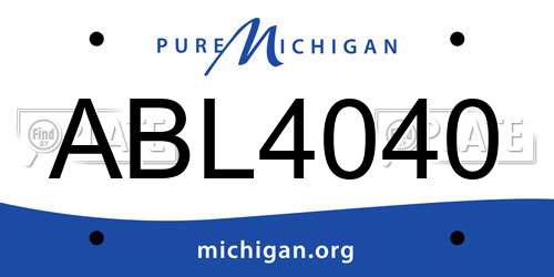 ABL4040 Michigan License Plate