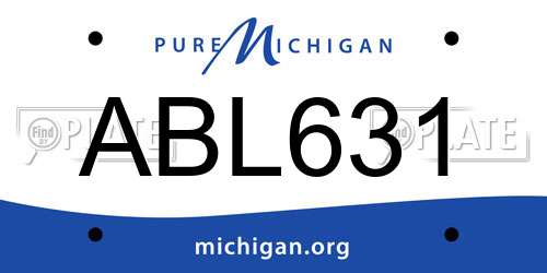 ABL631 Michigan License Plate