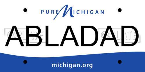 ABLADAD Michigan License Plate