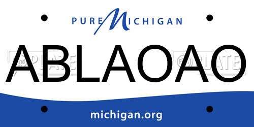 ABLAOAO Michigan License Plate