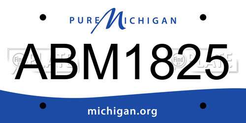 ABM1825 Michigan License Plate