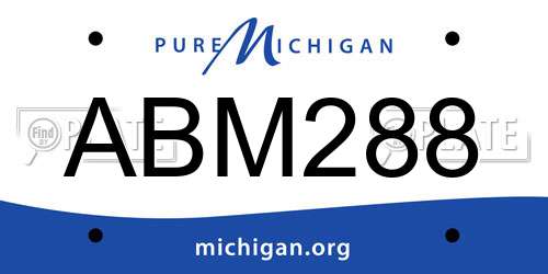 ABM288 Michigan License Plate