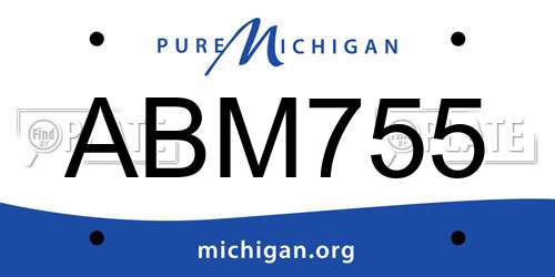 ABM755 Michigan License Plate