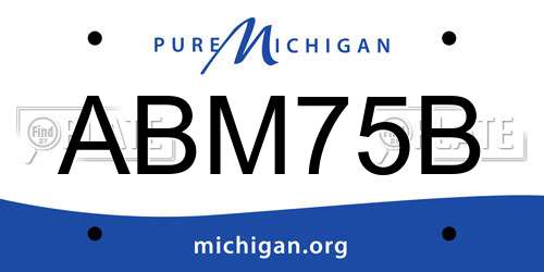 ABM75B Michigan License Plate