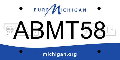 ABMT58 Michigan License Plate
