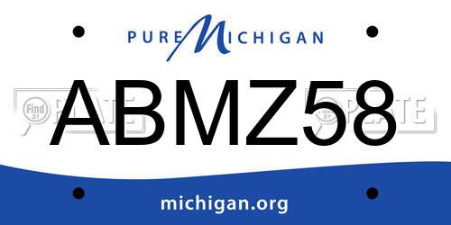 ABMZ58 Michigan License Plate