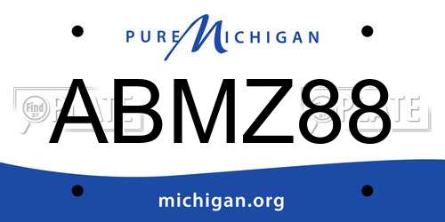 ABMZ88 Michigan License Plate
