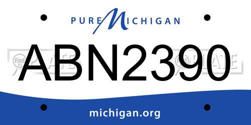 ABN2390 Michigan License Plate