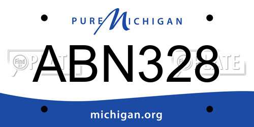 ABN328 Michigan License Plate