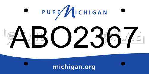 ABO2367 Michigan License Plate