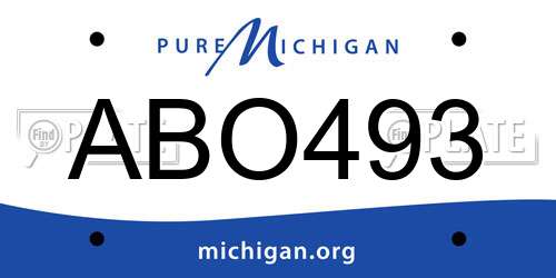 ABO493 Michigan License Plate