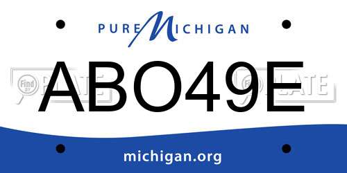 ABO49E Michigan License Plate
