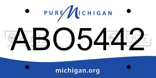ABO5442 Michigan License Plate
