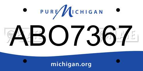 ABO7367 Michigan License Plate