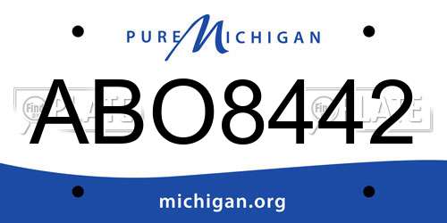 ABO8442 Michigan License Plate