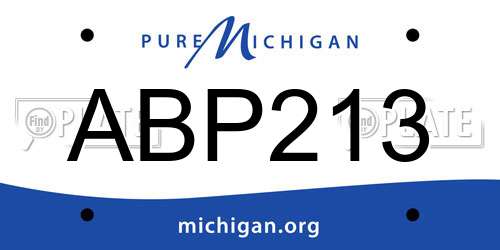ABP213 Michigan License Plate