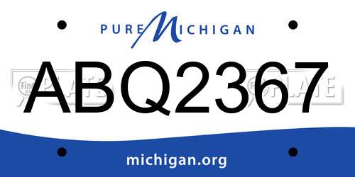 ABQ2367 Michigan License Plate