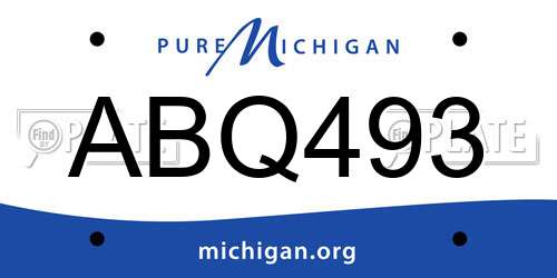 ABQ493 Michigan License Plate