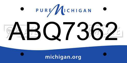 ABQ7362 Michigan License Plate