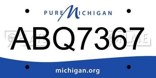 ABQ7367 Michigan License Plate