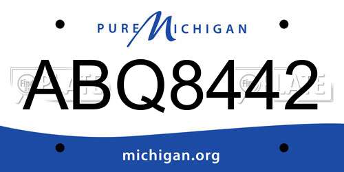 ABQ8442 Michigan License Plate