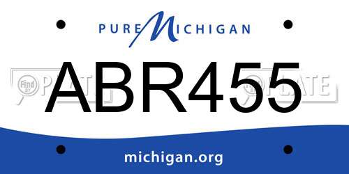 ABR455 Michigan License Plate