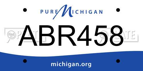 ABR458 Michigan License Plate