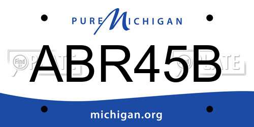 ABR45B Michigan License Plate