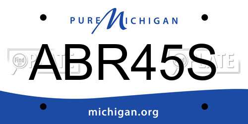 ABR45S Michigan License Plate