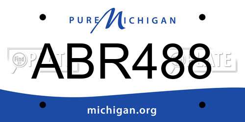 ABR488 Michigan License Plate