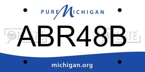 ABR48B Michigan License Plate